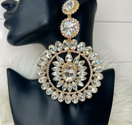 Regal Radiance statement earrings in silver
