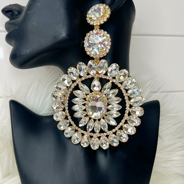 Regal Radiance statement earrings in silver