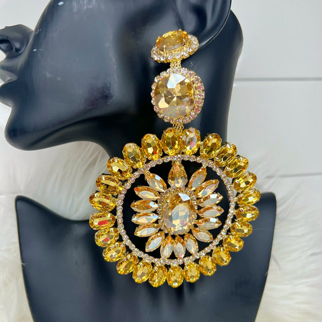 Regal Radiance statement earrings in gold