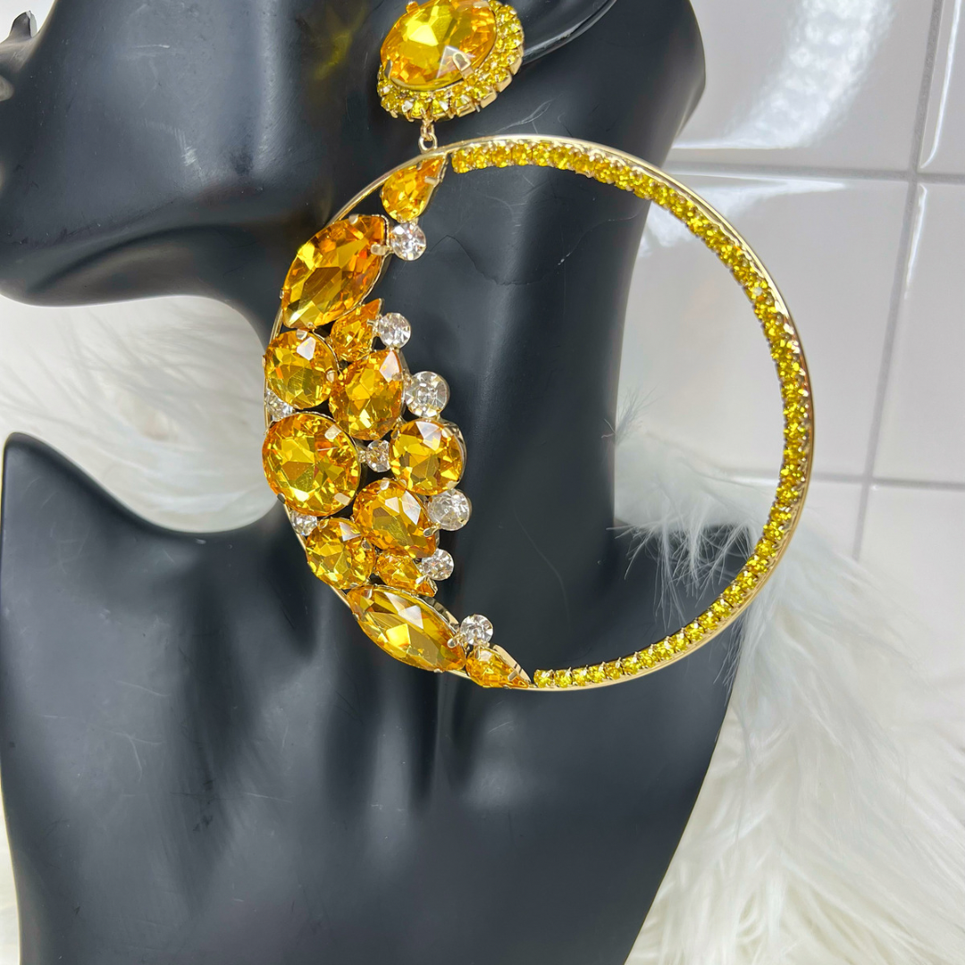 Bling Bling Hoops(Yellow-Gold)(Clip-ons)